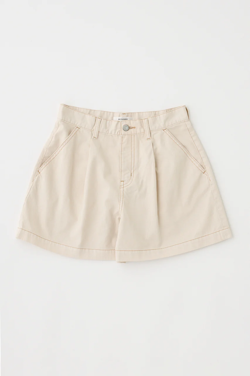 DENIM TUCK SHORTS