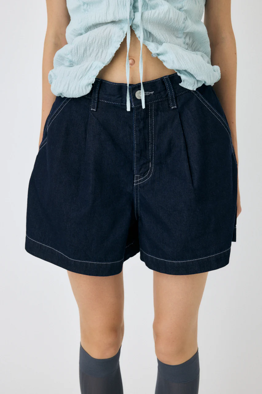 DENIM TUCK SHORTS - Image 2