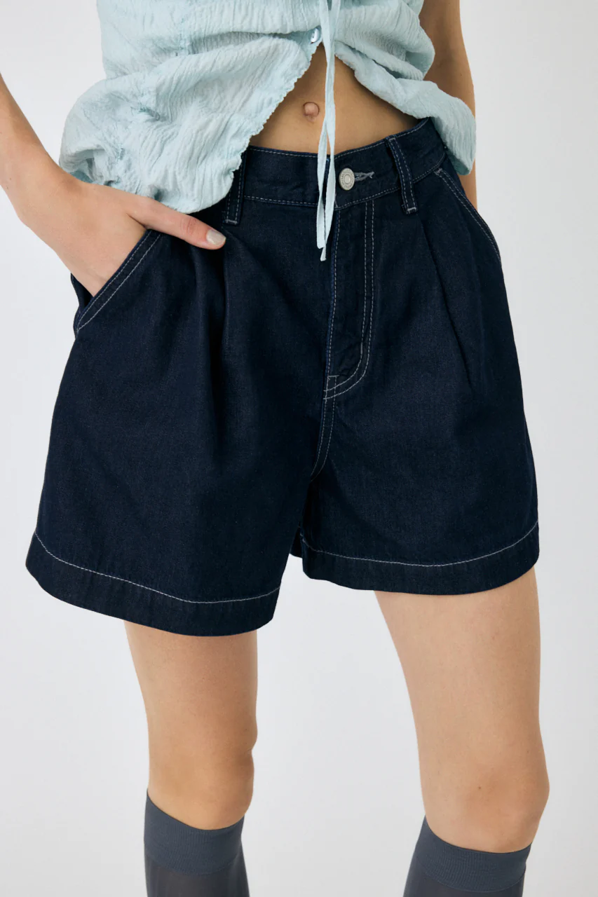 DENIM TUCK SHORTS - Image 3