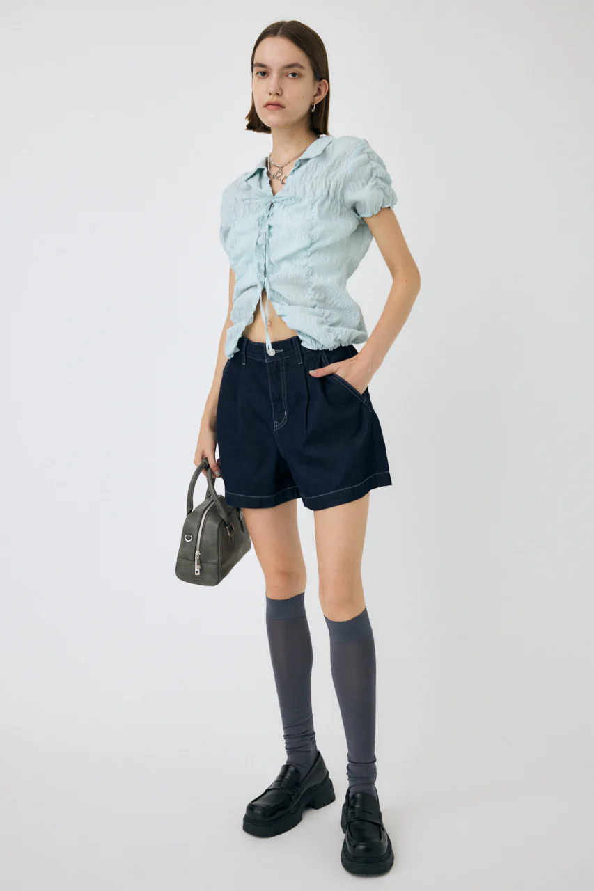 DENIM TUCK SHORTS - Image 5