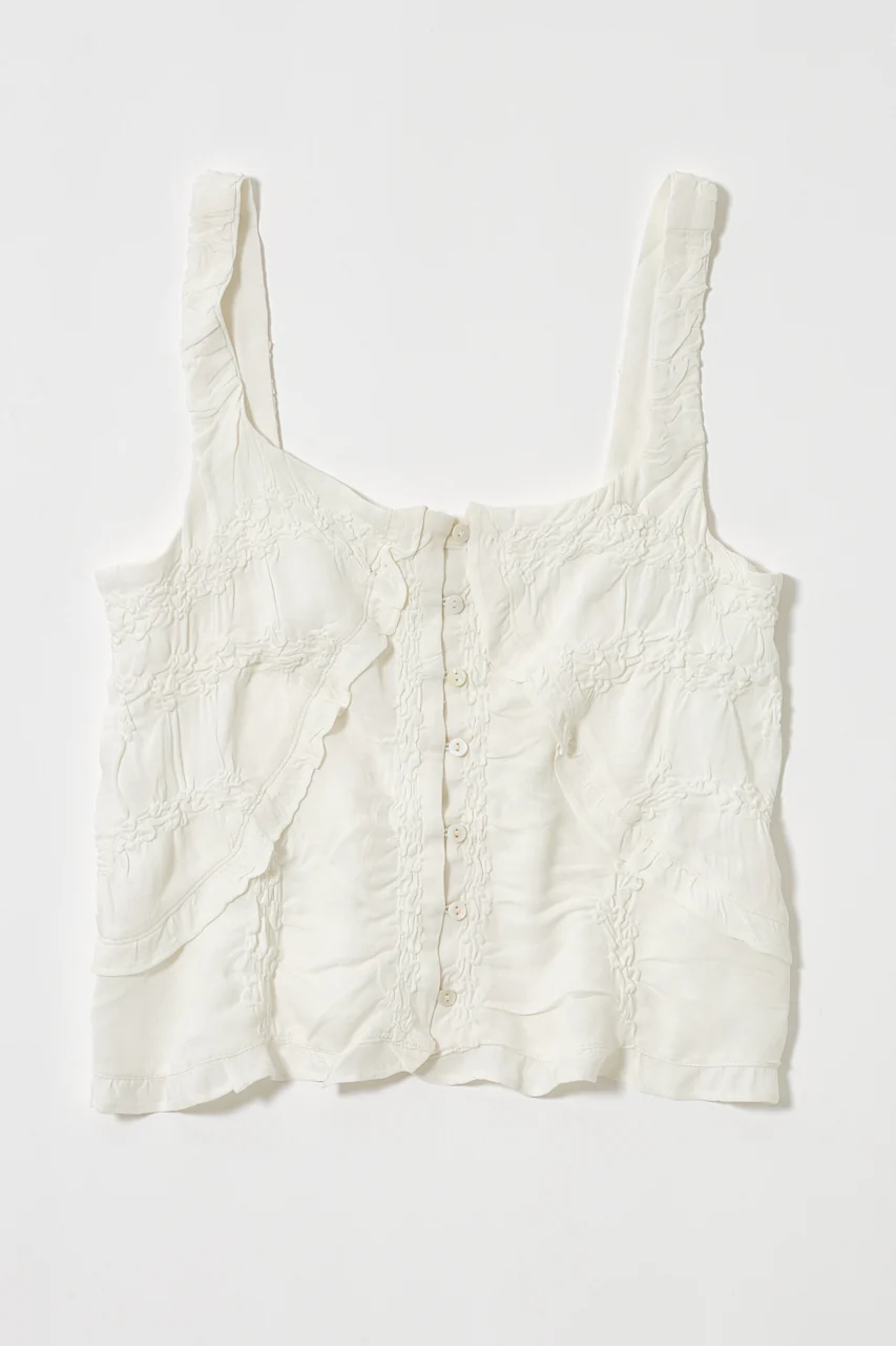 BUTTON UP SMOCKING CAMI