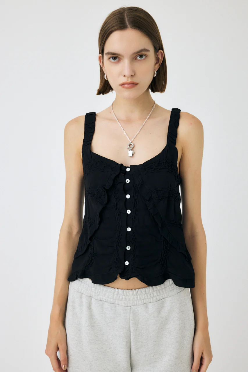 BUTTON UP SMOCKING CAMI - Image 2
