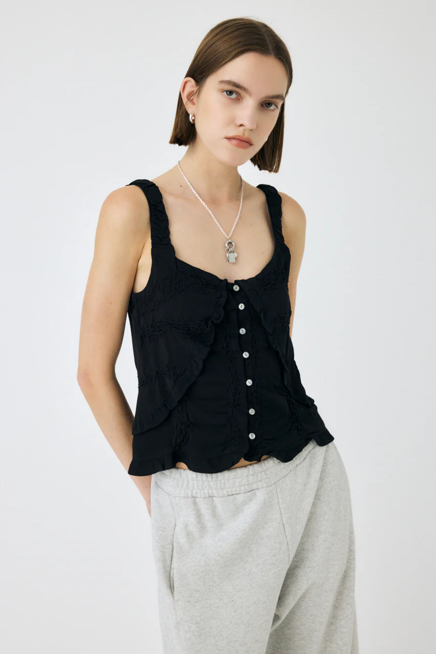 BUTTON UP SMOCKING CAMI - Image 3