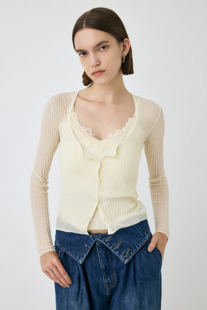 SHEER RIB CARDIGAN - Image 2