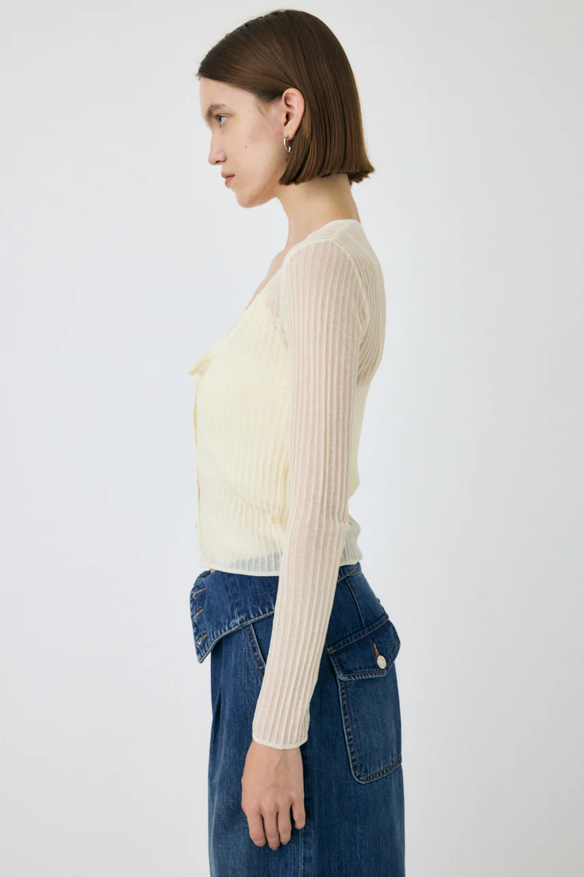 SHEER RIB CARDIGAN - Image 3