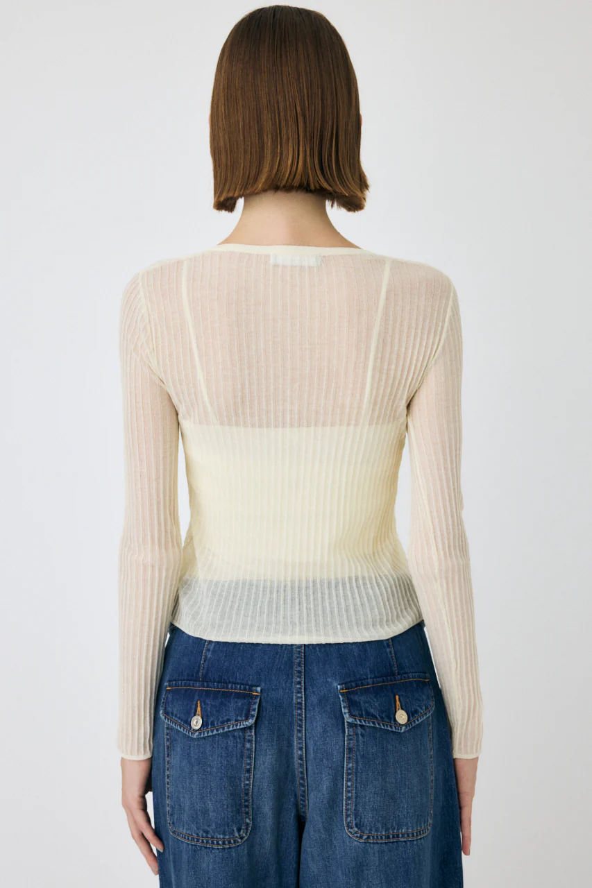 SHEER RIB CARDIGAN - Image 4