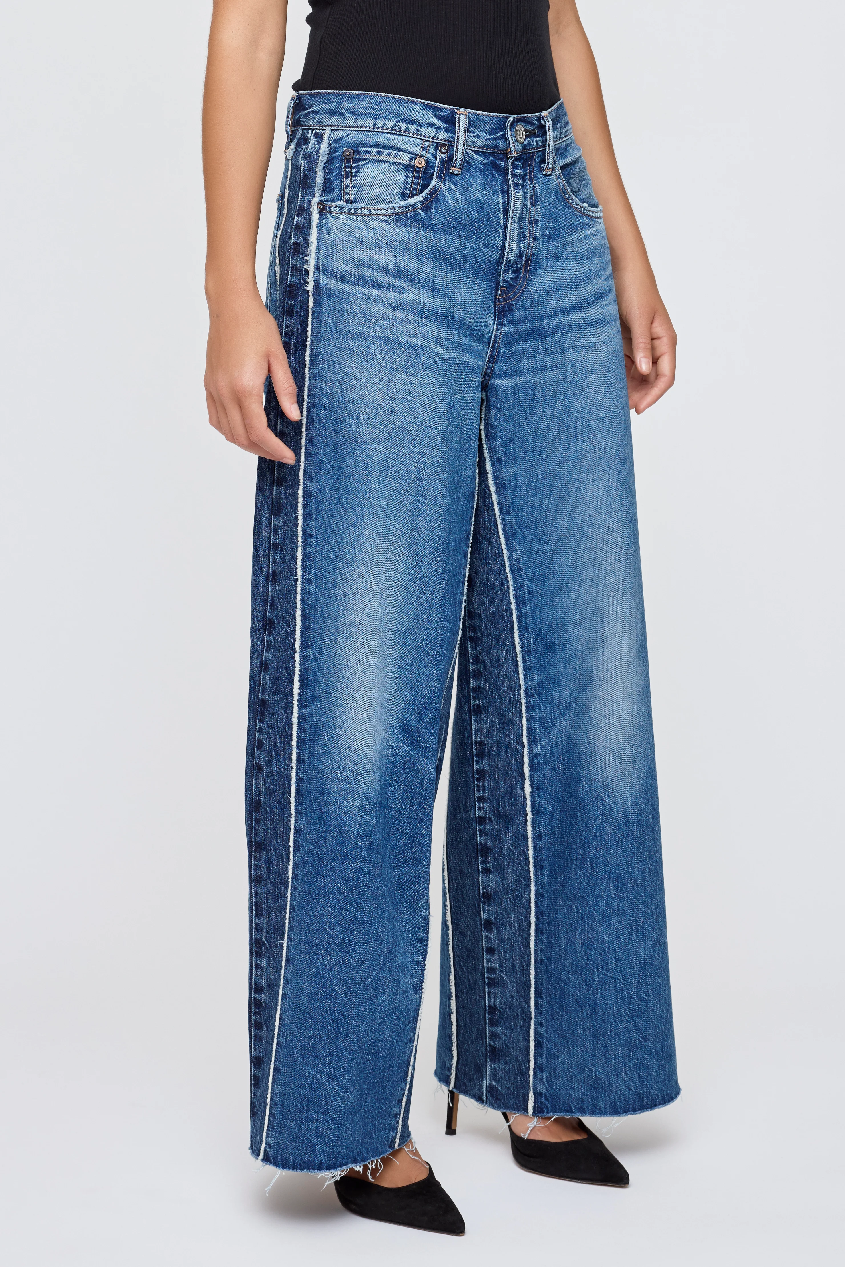 TAHITI TWO-TONE WIDE PANTS - Image 4