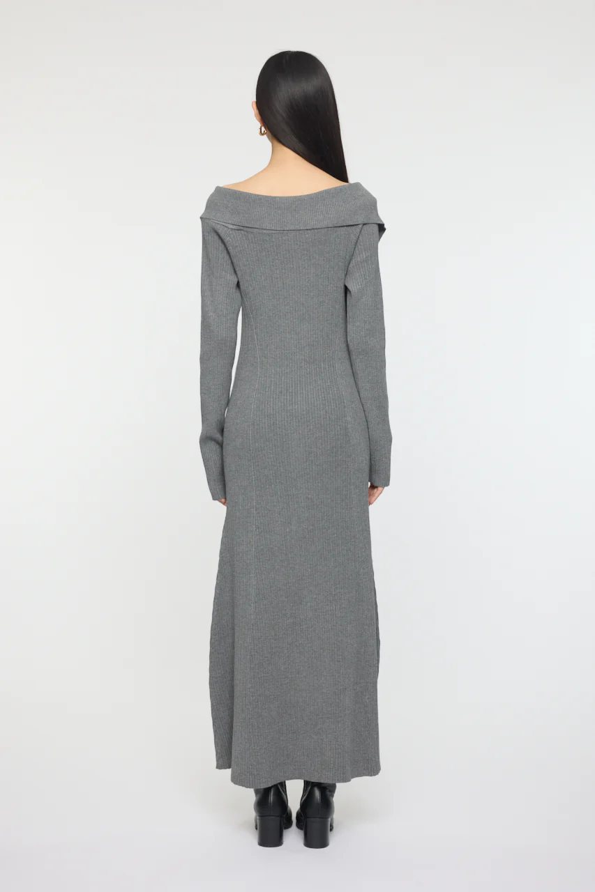 ASYMMETRY COLLAR KNIT DRESS - Image 3
