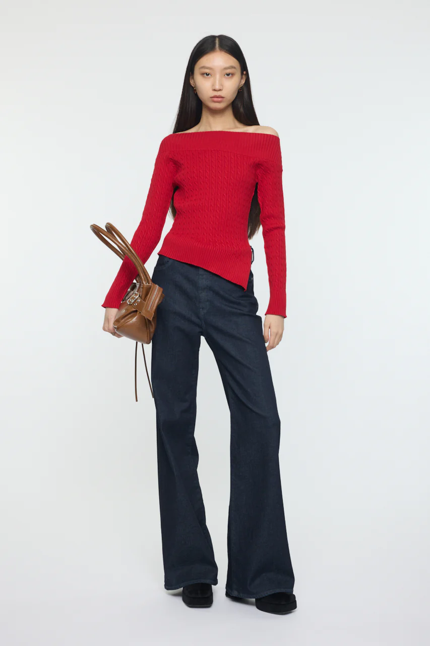 ASYMMETRY SHOULDER CABLE KNIT - Image 3