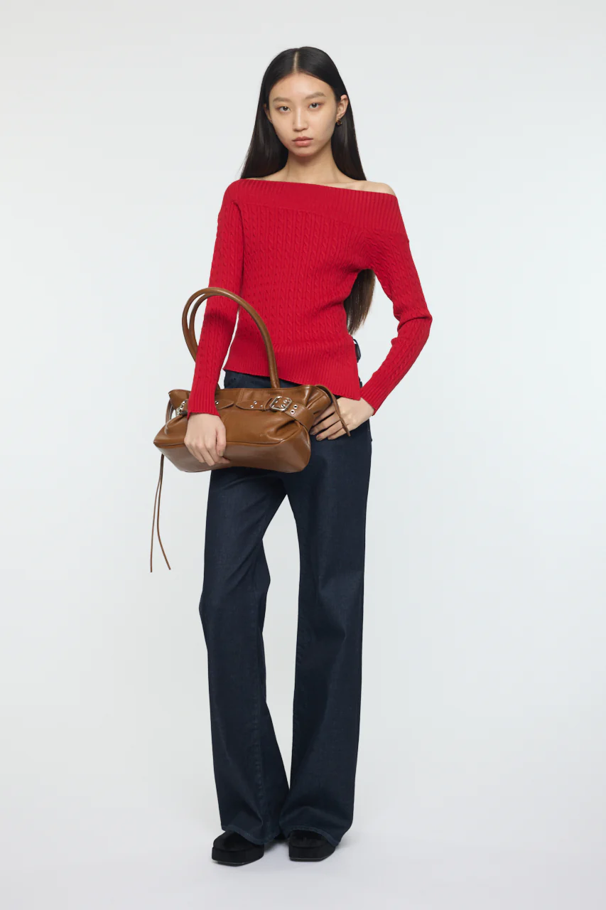 ASYMMETRY SHOULDER CABLE KNIT - Image 5