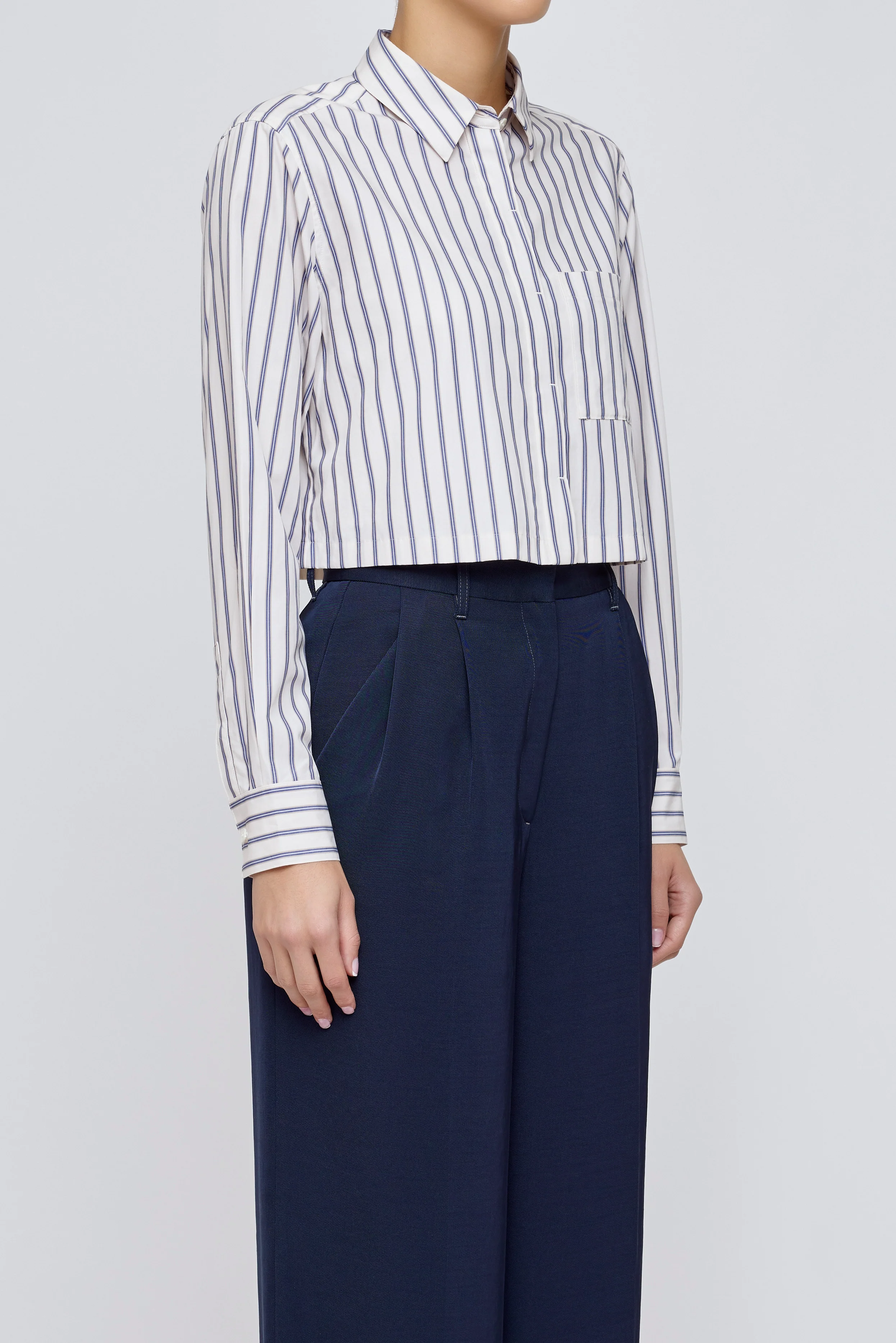 MV BASIC STRIPED CROPPED SHIRT - Image 2