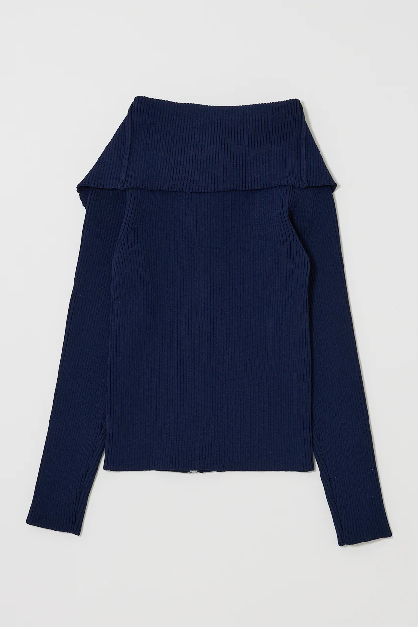 BIG COLLAR ZIP UP KNIT - Image 2