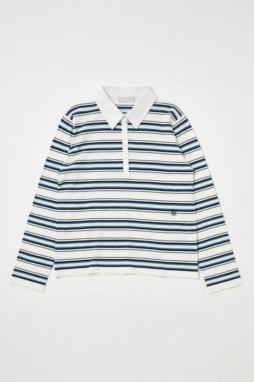 BORDER POLO KNIT TEE