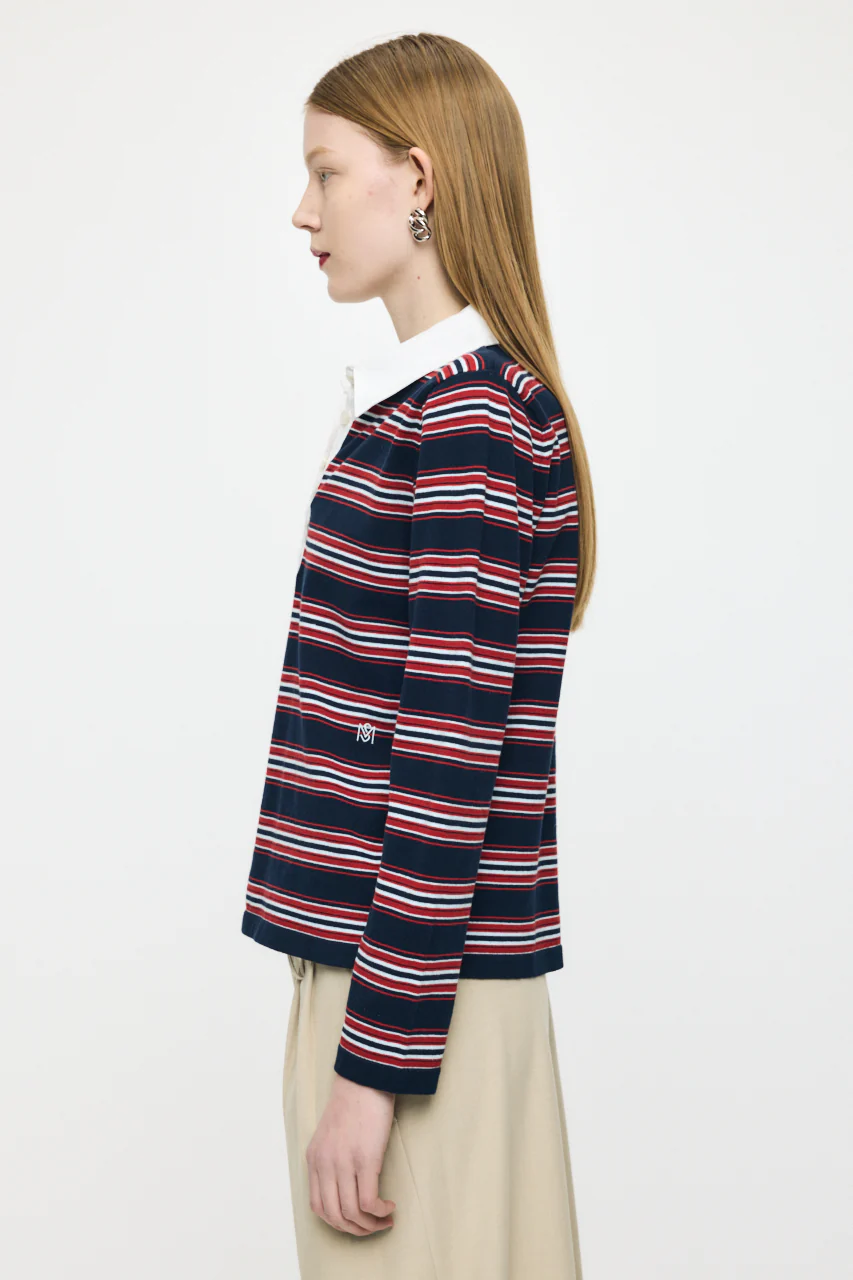 BORDER POLO KNIT TEE - Image 4