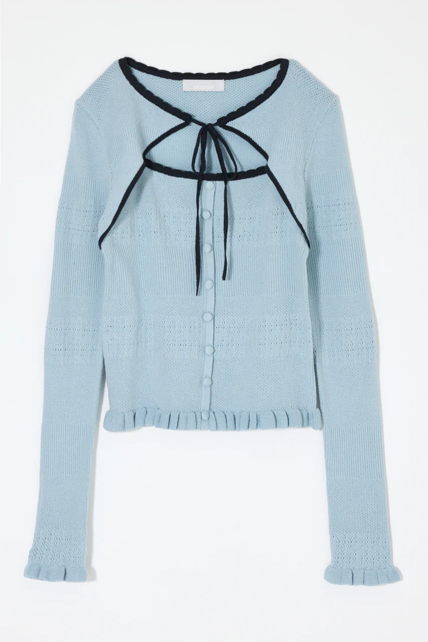 BOW DESIGN LAYERED KNIT