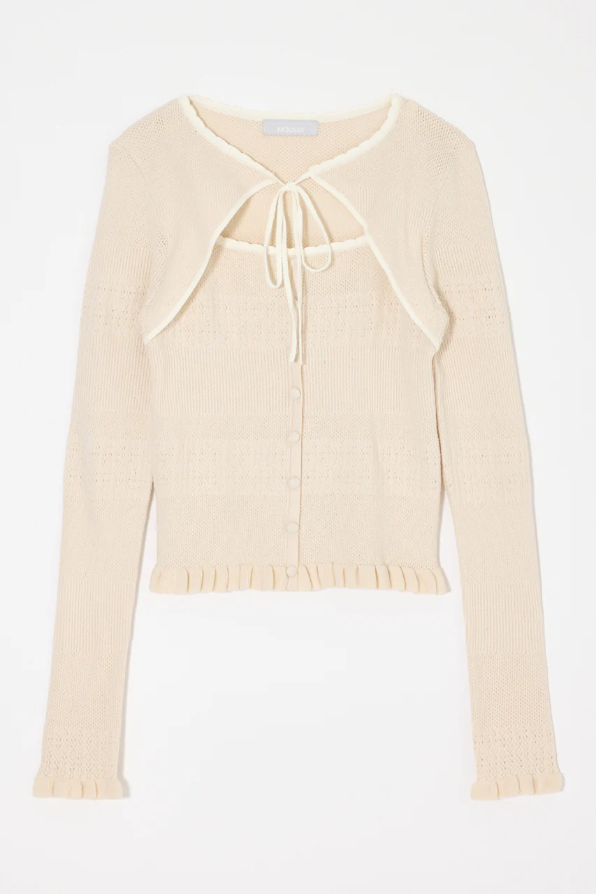 BOW DESIGN LAYERED KNIT