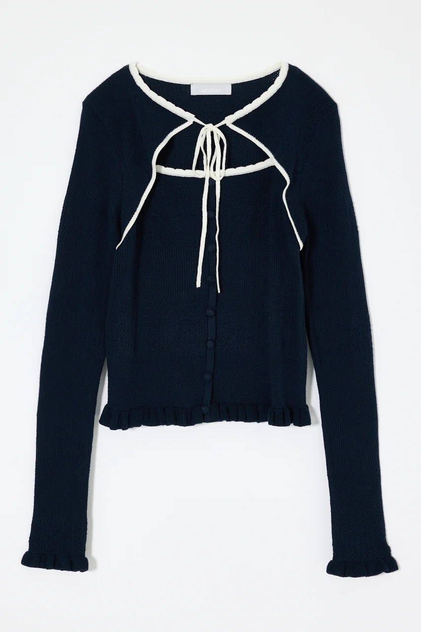 BOW DESIGN LAYERED KNIT