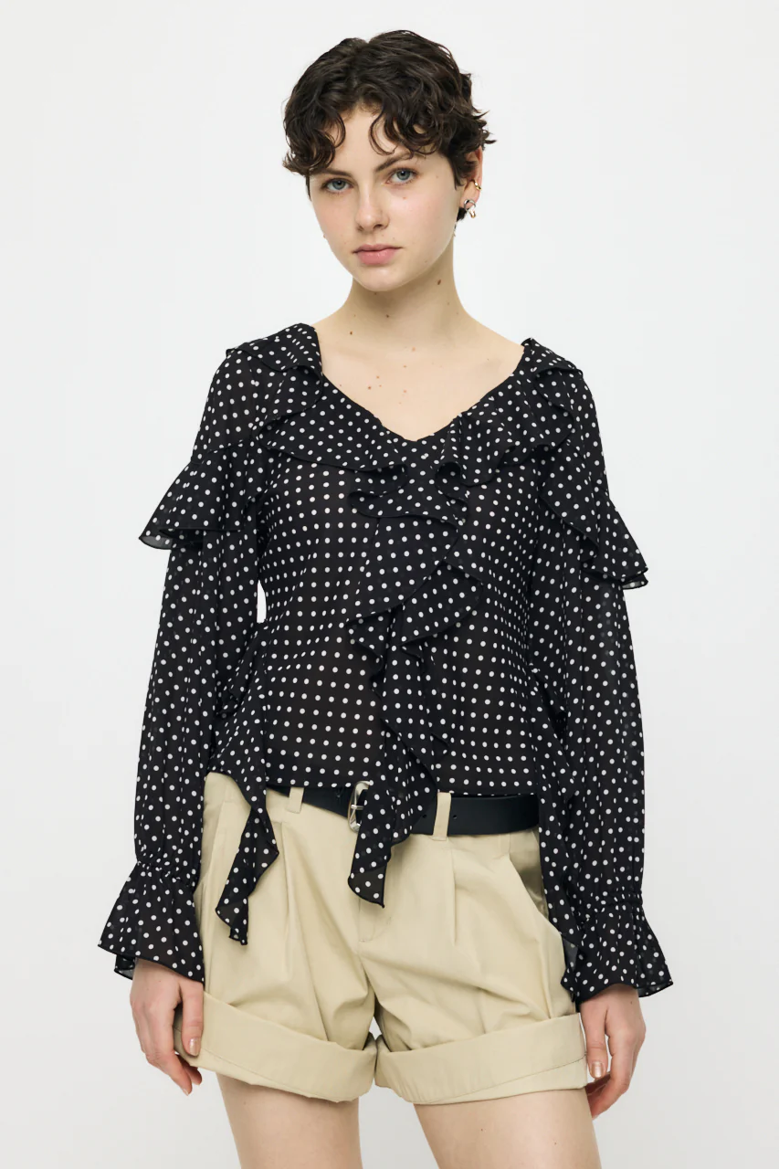 CHIFFON RUFFLE BLOUSE - Image 2
