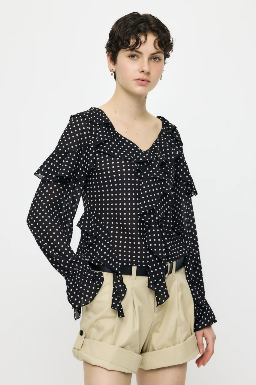 CHIFFON RUFFLE BLOUSE - Image 4
