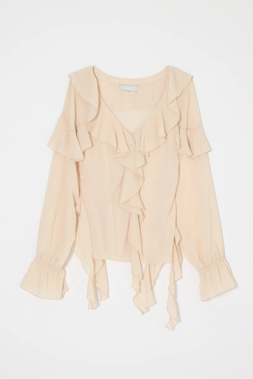 CHIFFON RUFFLE BLOUSE