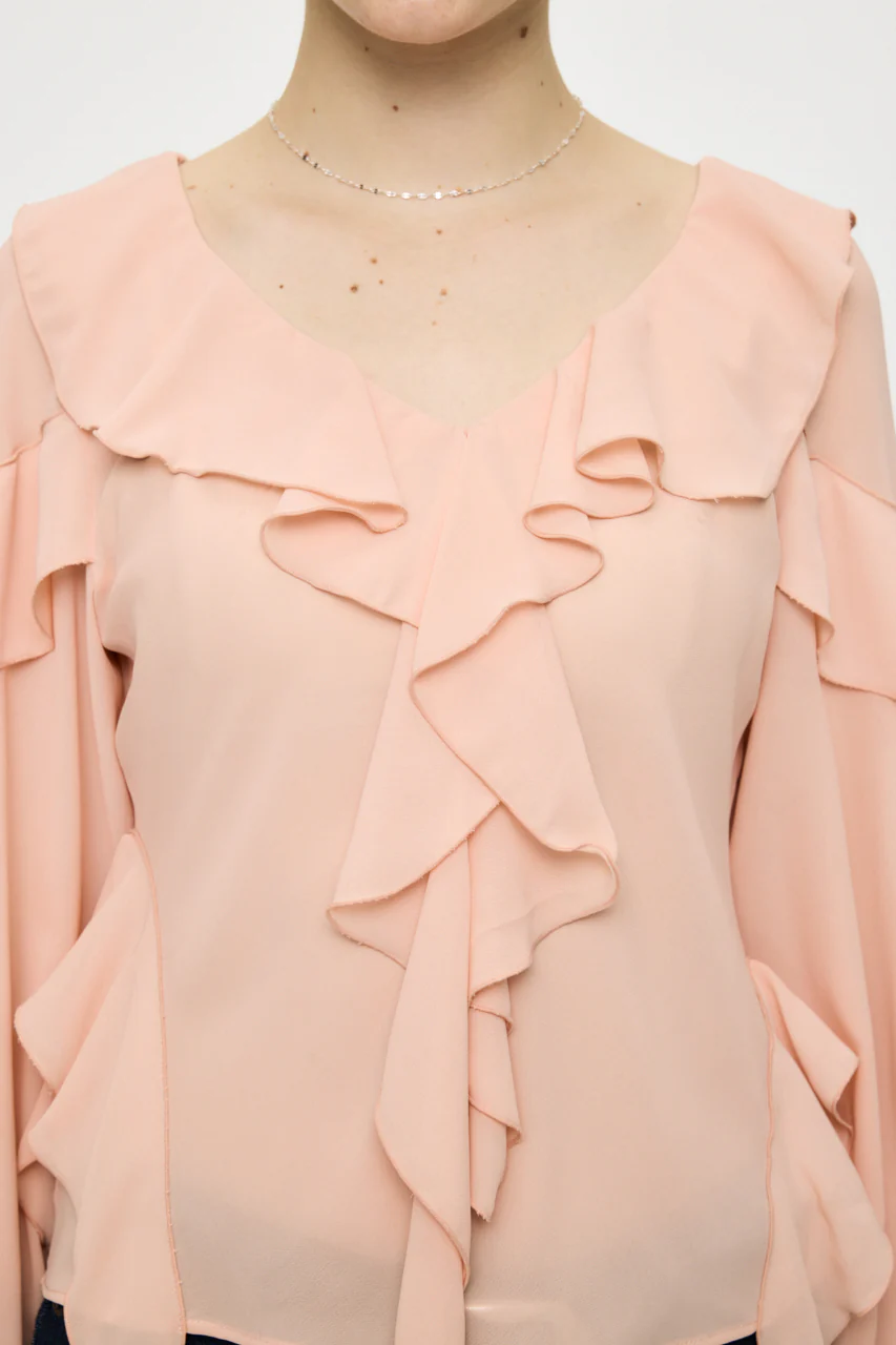 CHIFFON RUFFLE BLOUSE - Image 6