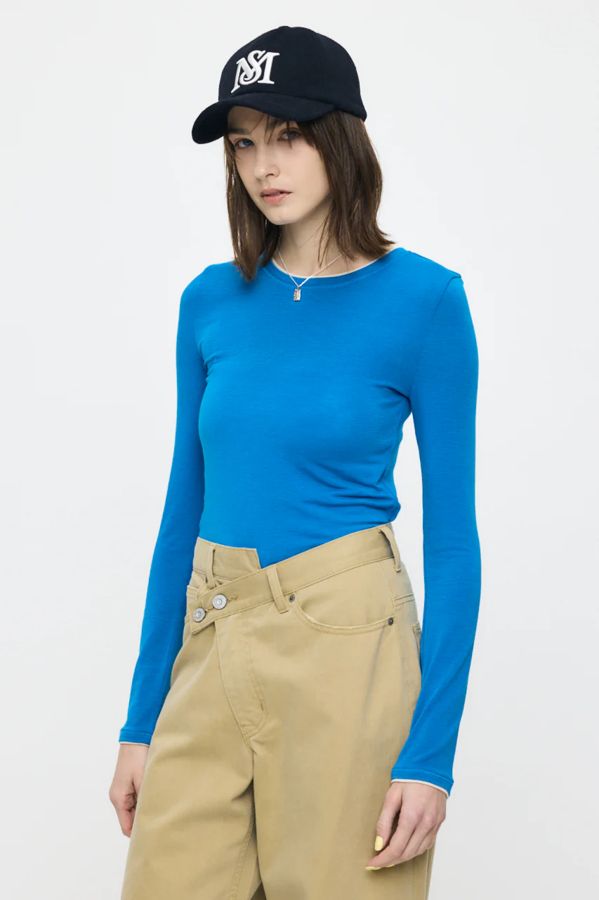 CONTRAST LAYER LONG SLEEVE TEE - Image 2