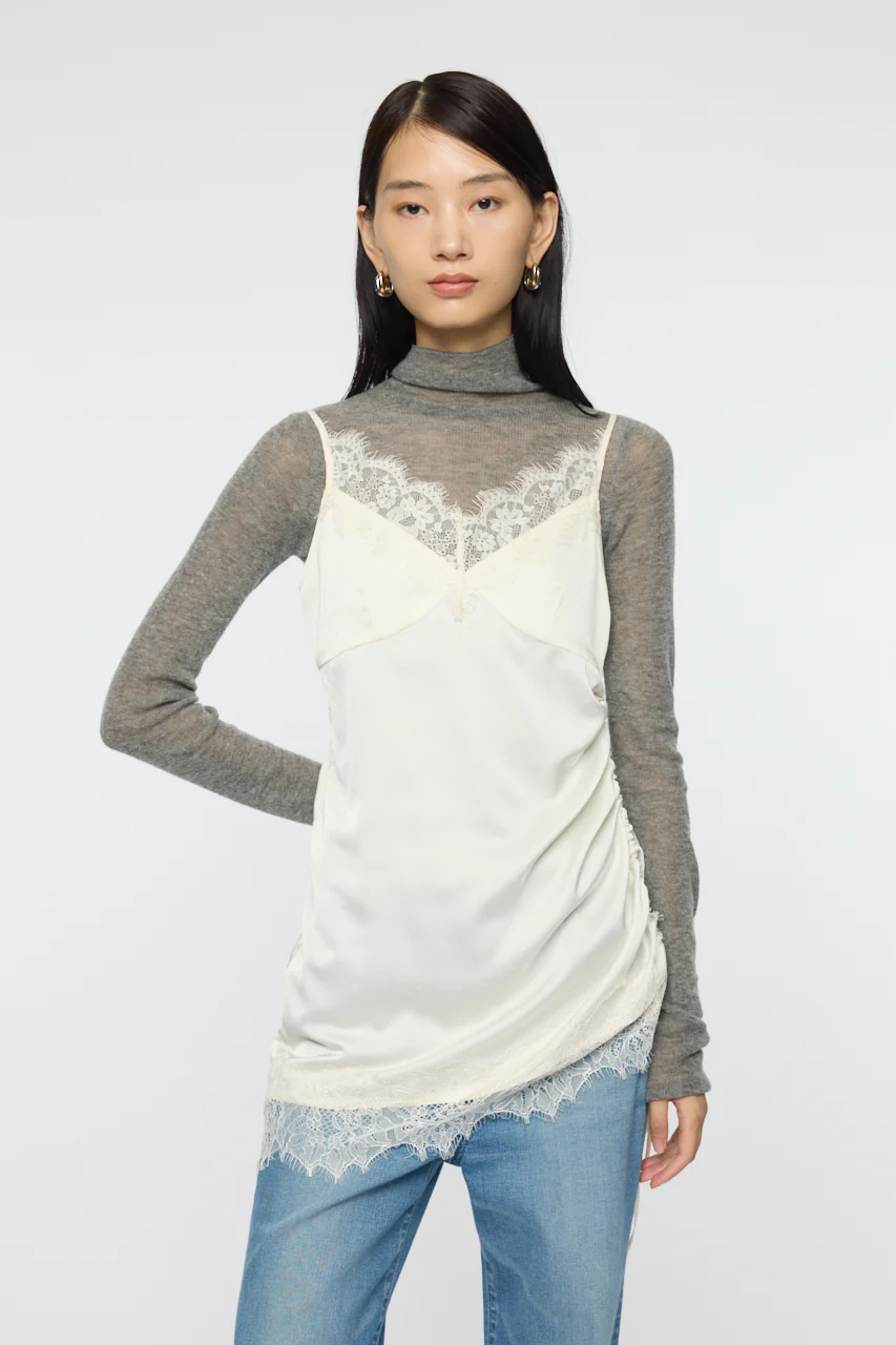 DOT SATIN CAMI DRESS - Image 2