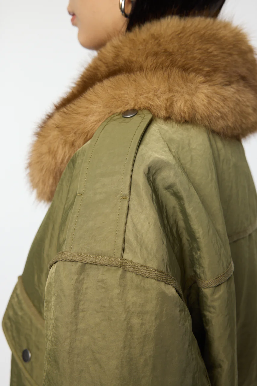 F/FUR COLLAR CROP BLOUSON - Image 7