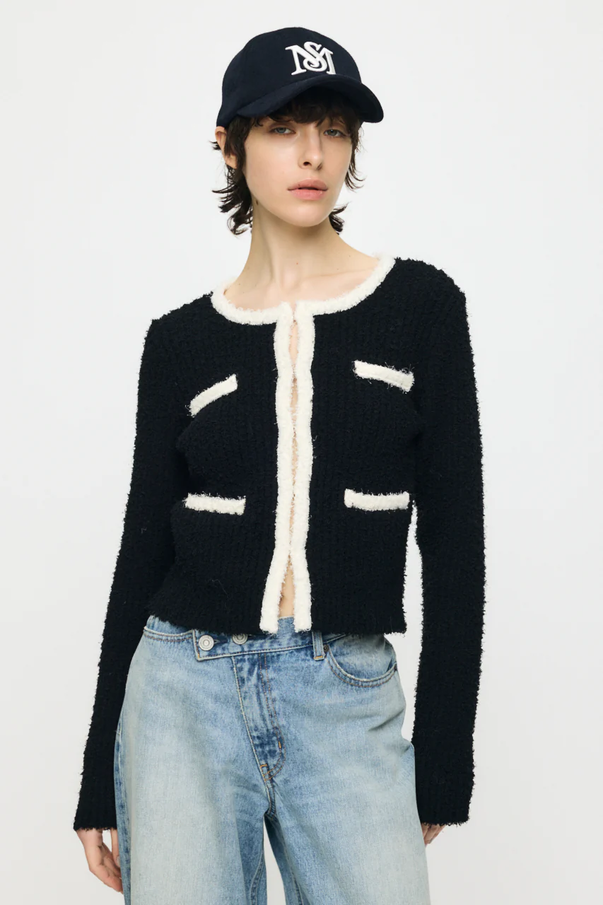 FANCY YARN BI COLOR CARDIGAN - Image 2