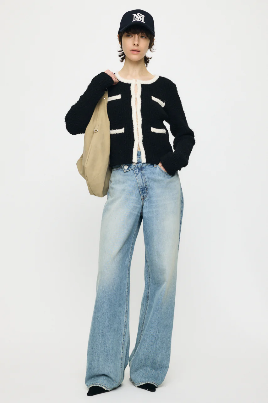 FANCY YARN BI COLOR CARDIGAN - Image 3