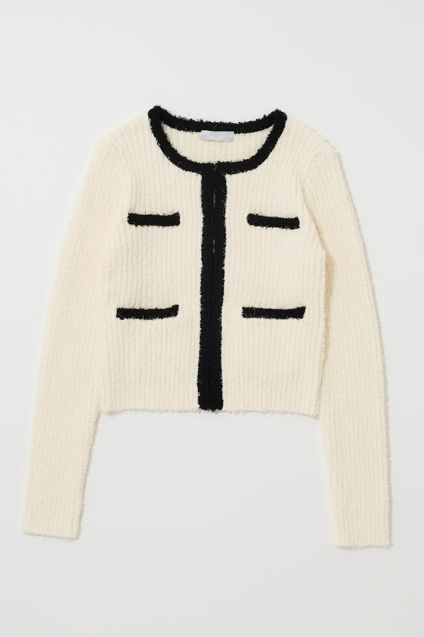 FANCY YARN BI COLOR CARDIGAN