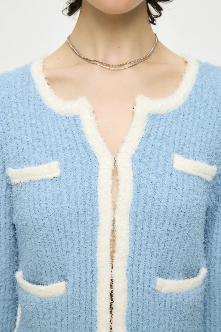 FANCY YARN BI COLOR CARDIGAN - Image 7
