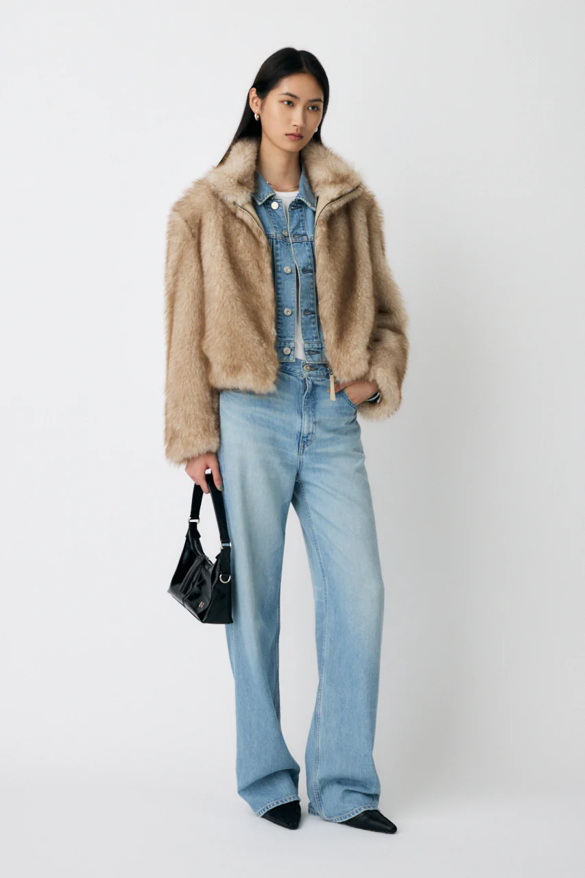 FAUX FUR STAND COLLAR JACKET - Image 15