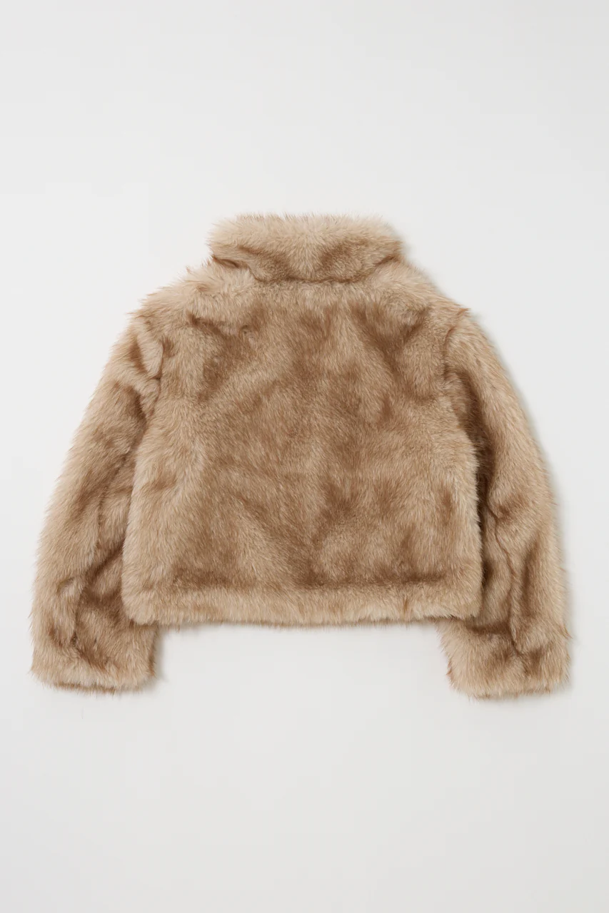 FAUX FUR STAND COLLAR JACKET - Image 4