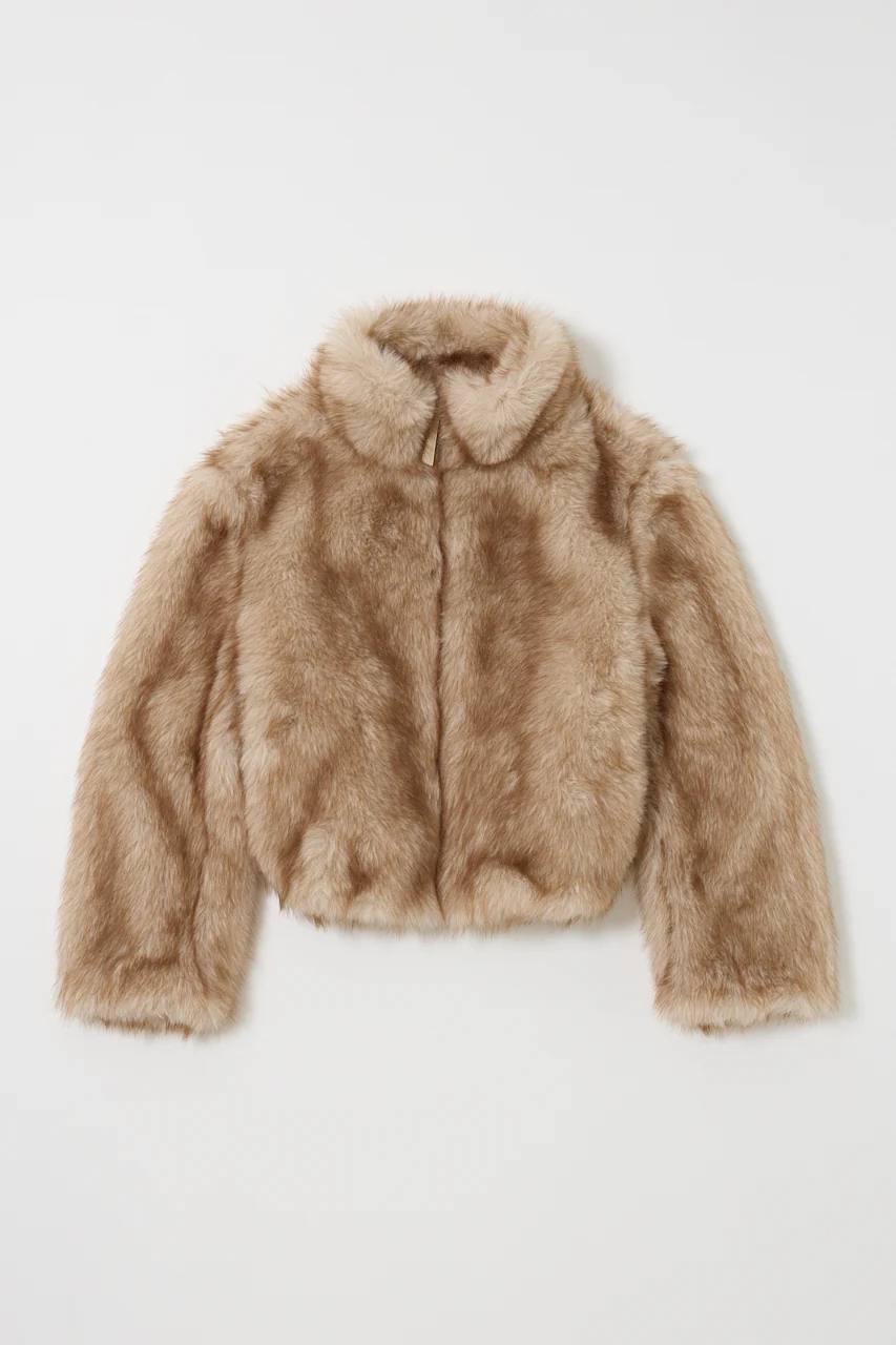 FAUX FUR STAND COLLAR JACKET - Image 5