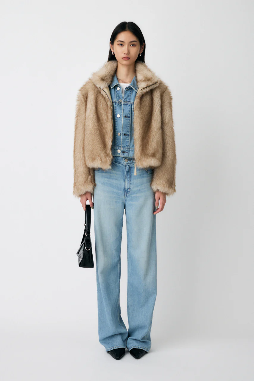 FAUX FUR STAND COLLAR JACKET - Image 6