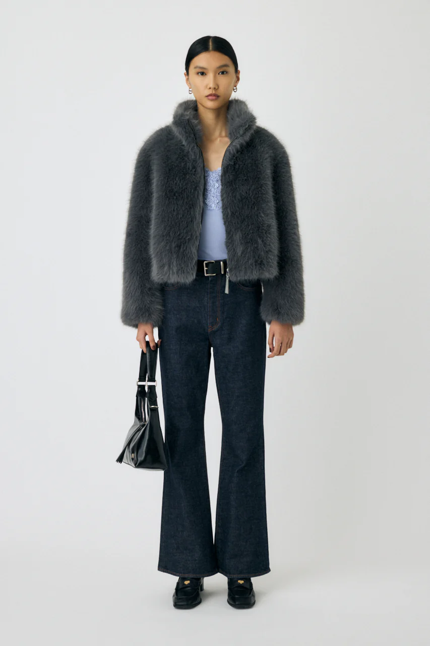 FAUX FUR STAND COLLAR JACKET - Image 18