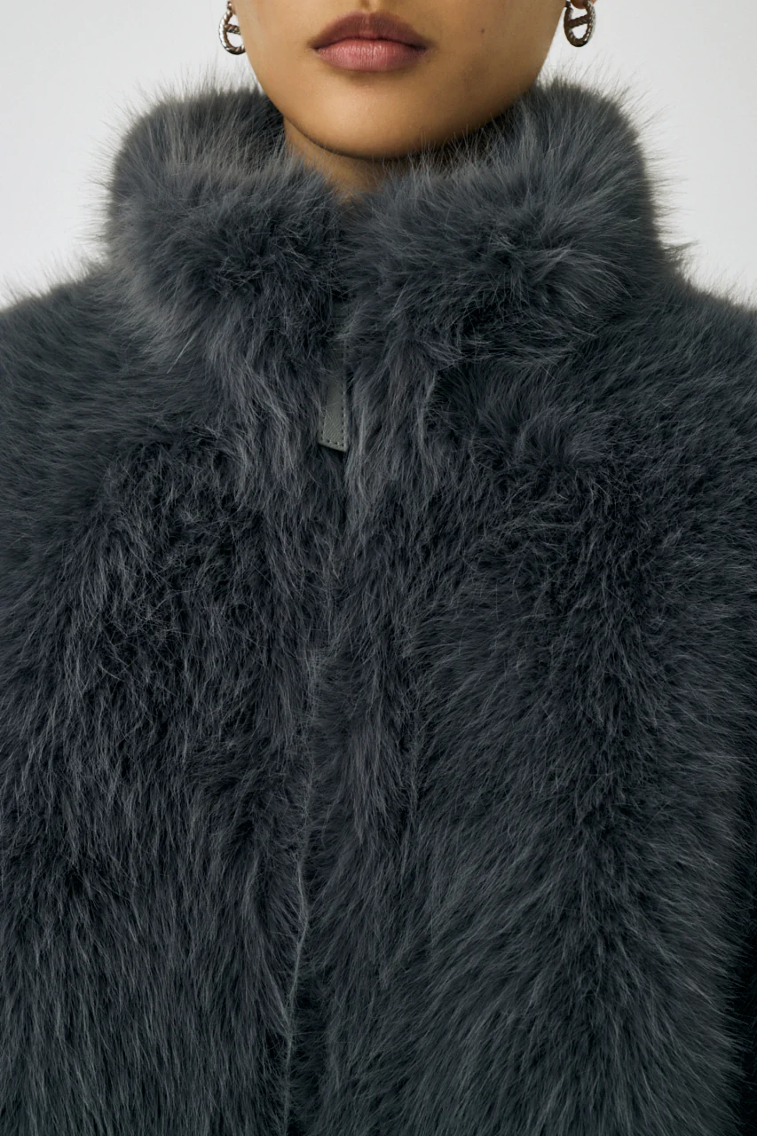 FAUX FUR STAND COLLAR JACKET - Image 7