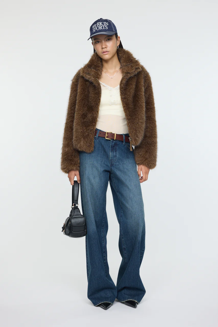 FAUX FUR STAND COLLAR JACKET - Image 4