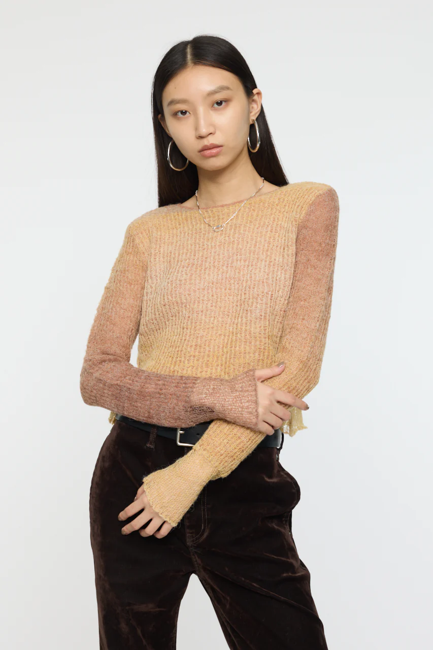 GRADATION CROPPED KNIT TOP - Image 5