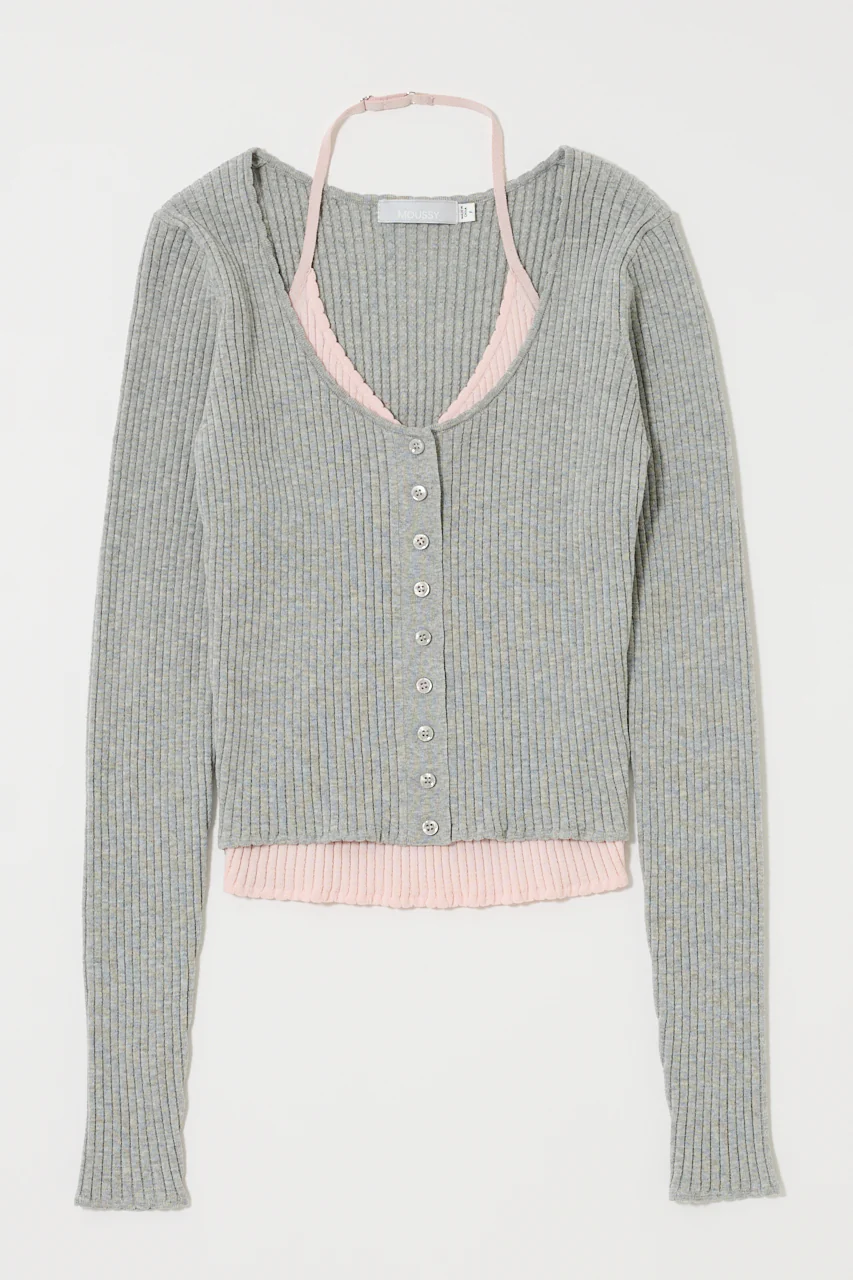 HALTER NECK DOUBLE KNIT TOP