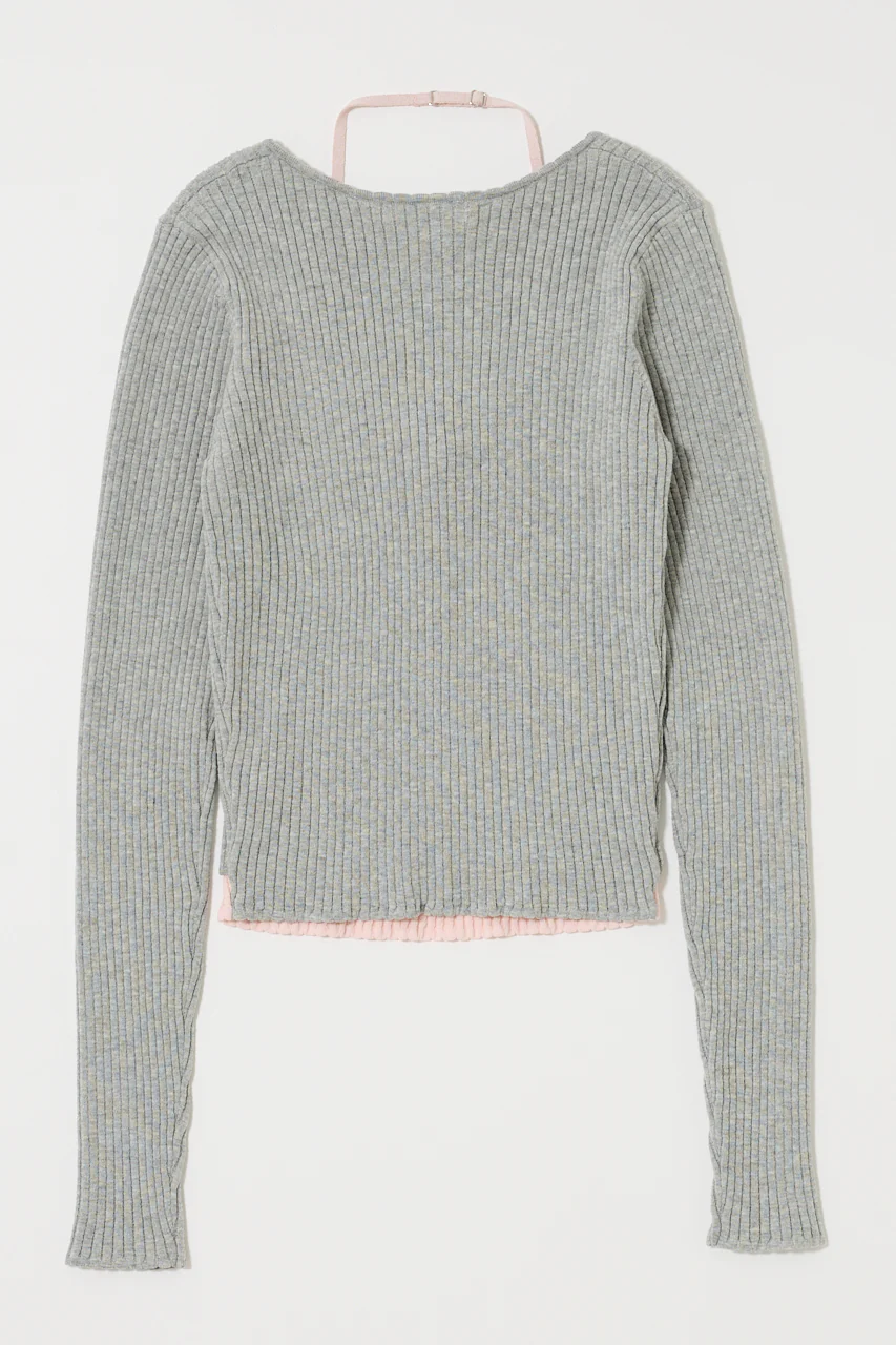 HALTER NECK DOUBLE KNIT TOP - Image 4