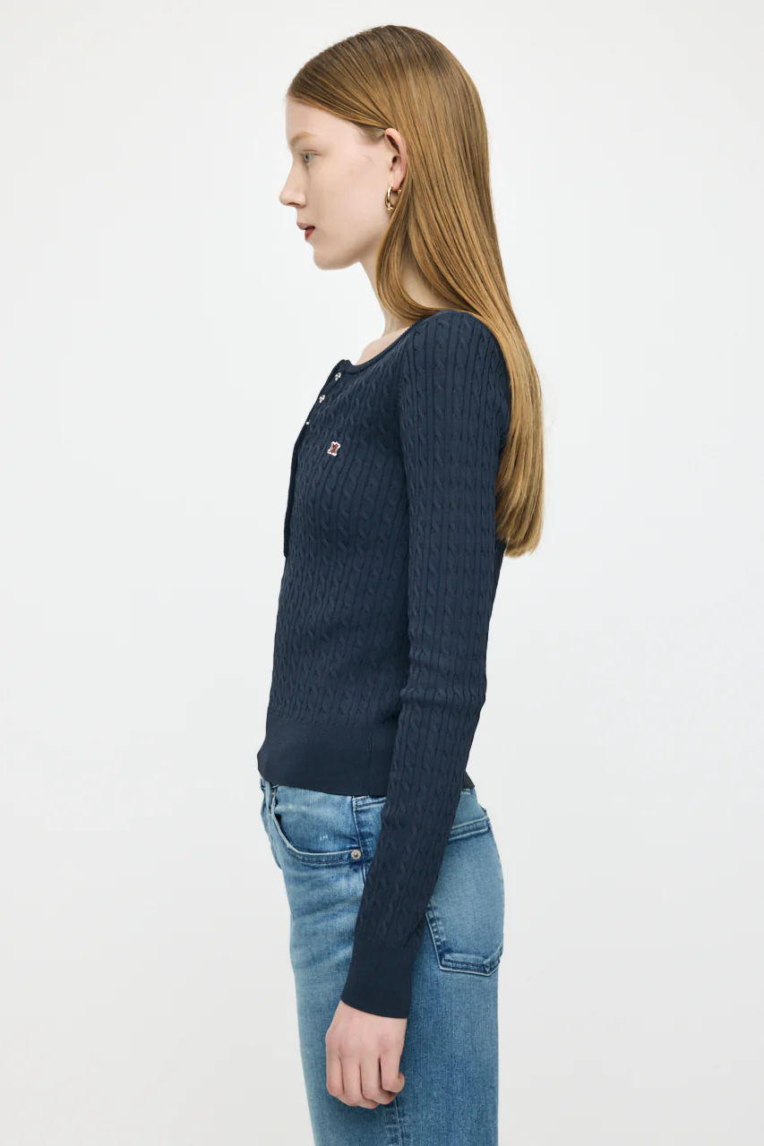 HENRY NECK CABLE KNIT TOP - Image 4