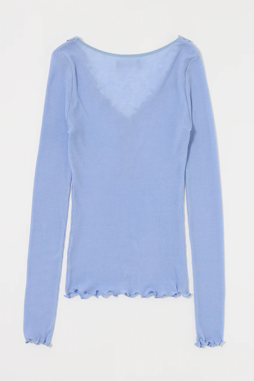 LACE TRIM LONG SLEEVE TEE - Image 3