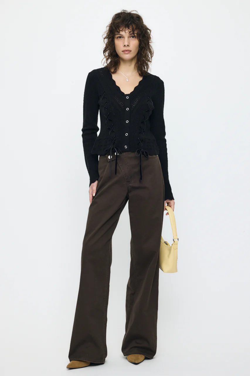 LACE UP RIBBON CARDIGAN - Image 3