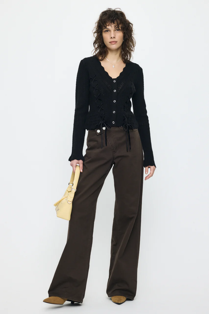 LACE UP RIBBON CARDIGAN - Image 6