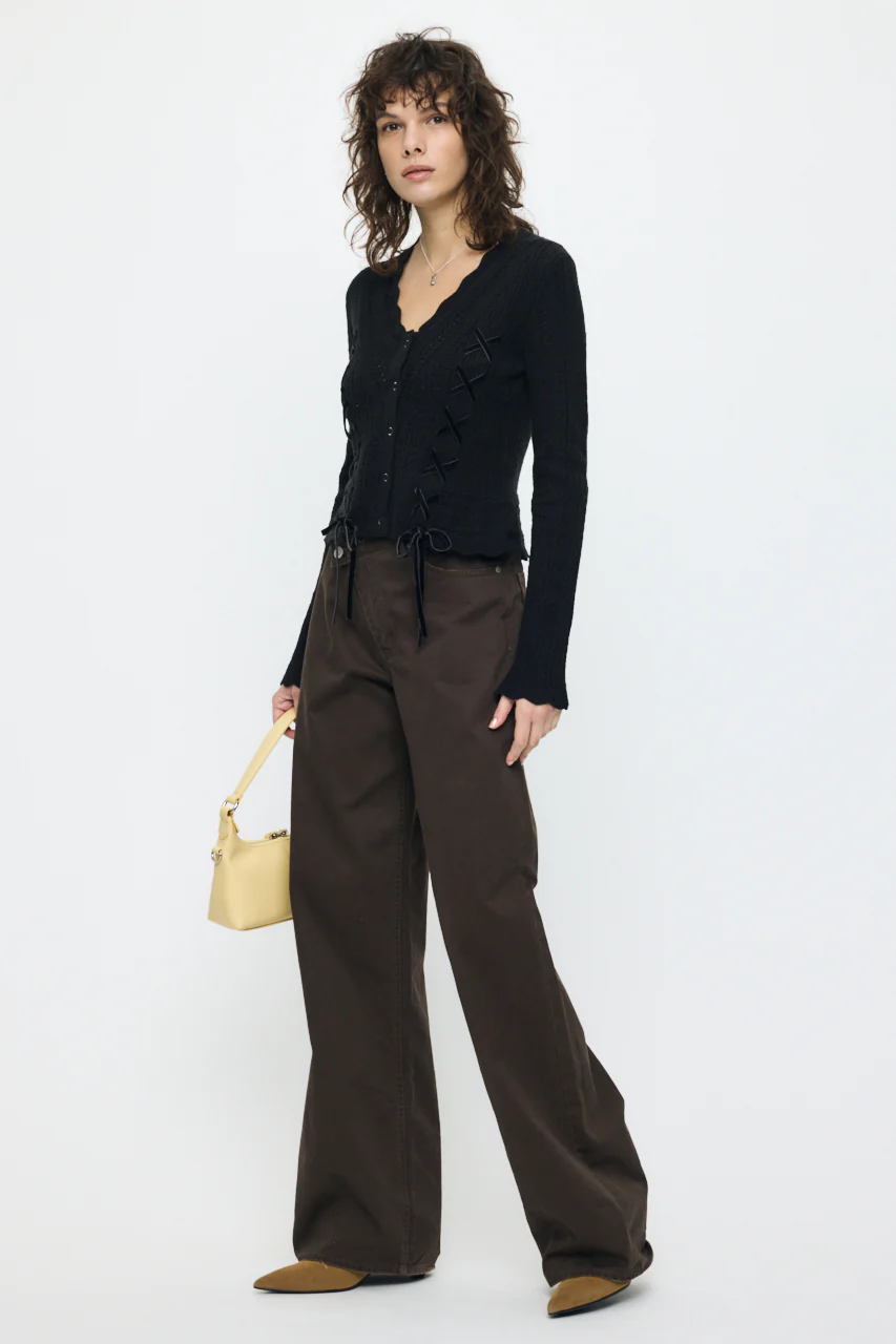 LACE UP RIBBON CARDIGAN - Image 7