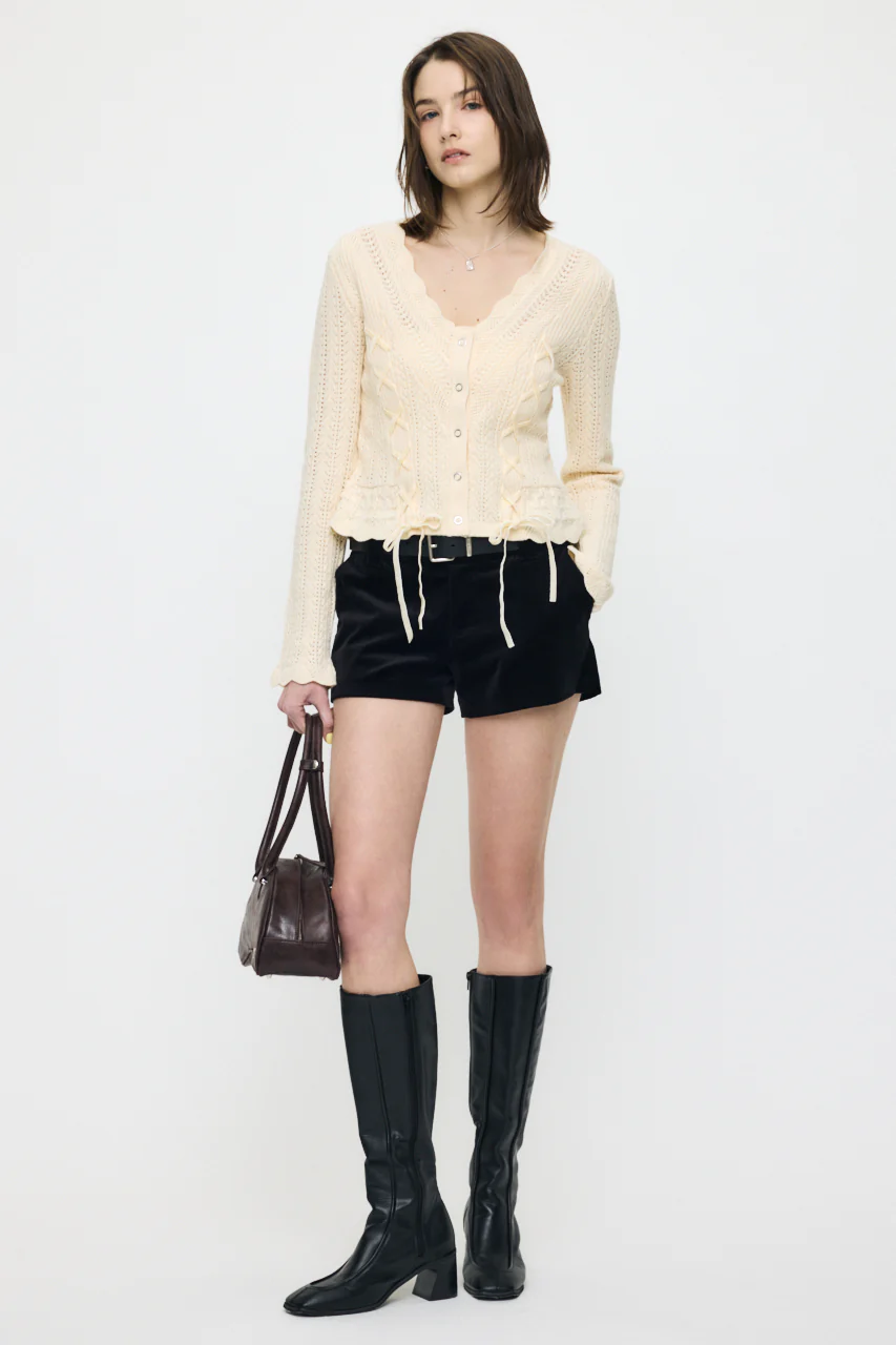 LACE UP RIBBON CARDIGAN - Image 3