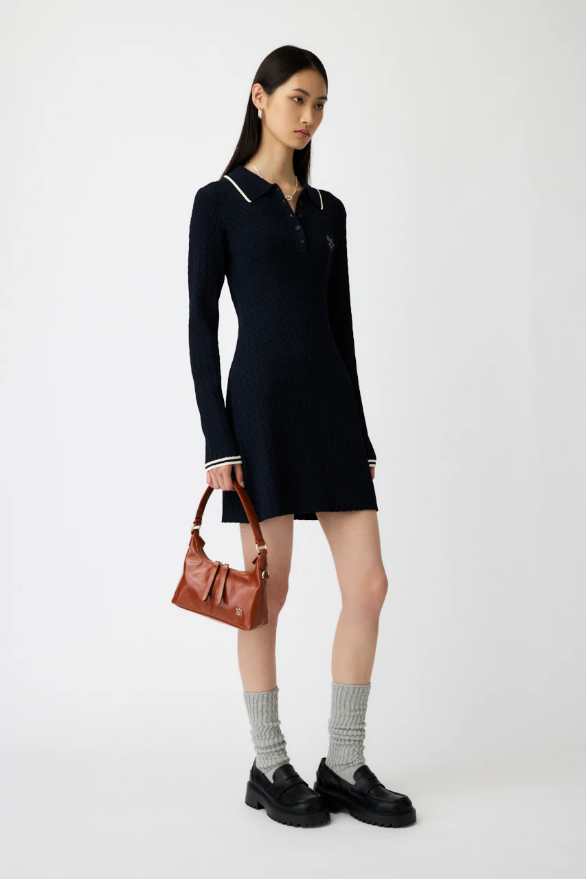 LOGO CABLE KNIT MINI DRESS - Image 11