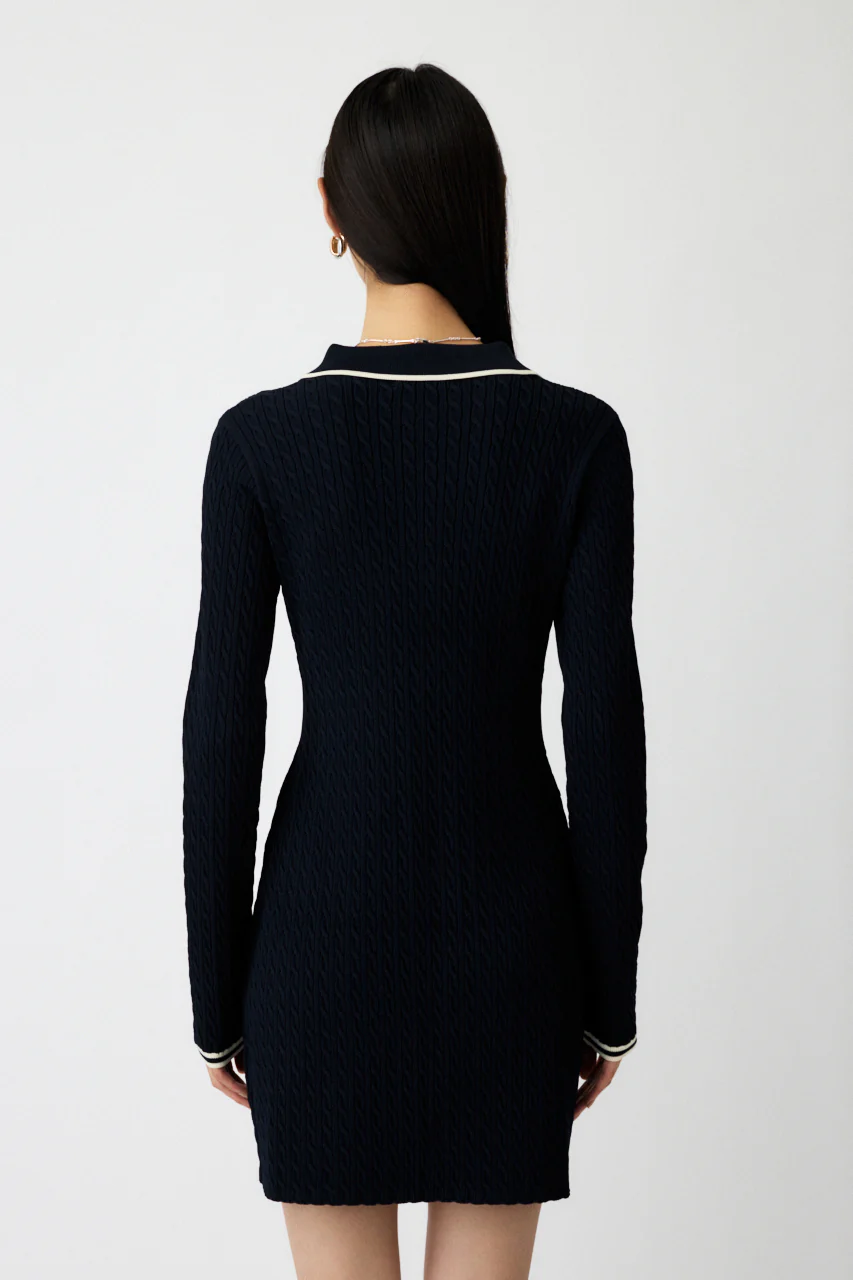 LOGO CABLE KNIT MINI DRESS - Image 3